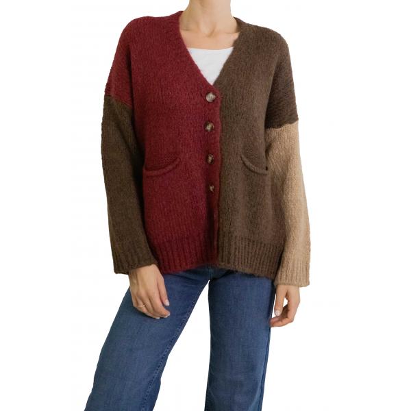 Cardigan multicolor con bottoni 